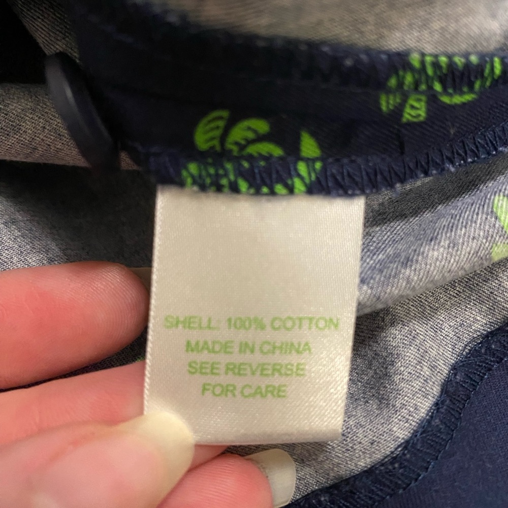 Lilly Pulitzer Navy and Green Palm Tree Skirt 4 - Picture 4 of 5